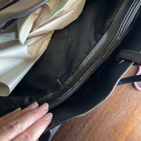 MICHAEL KORS CANVAS TOTE SHOULDERBAG BLACK LARGE PRELOVED - Picture 4 of 12